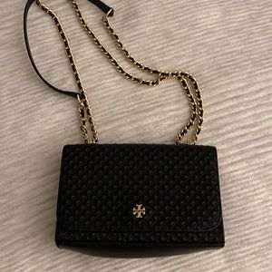 Tory Burch black Fleming mini crossbody